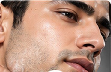 Man with healthy-looking skin after daily cleansing