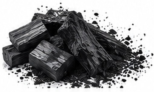 Activated charcoal pieces – key ingredient