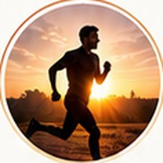 Man running at sunrise – energy and vitality