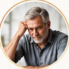 Tired elderly man – relief from fatigue